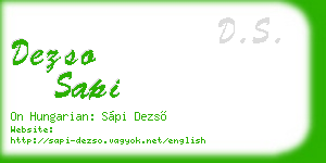 dezso sapi business card